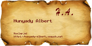 Hunyady Albert névjegykártya